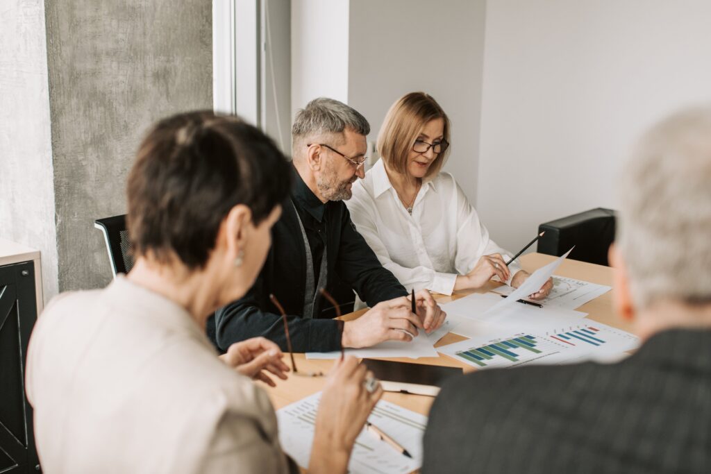 Colleagues in a meeting.